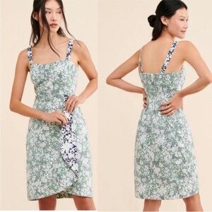 NWOT Anthropologie Maeve Women’s Green and White Keely Mini Dress in a size 2